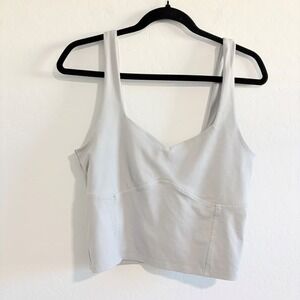 Abercrombie Fitch Soft AF Collection Tank Top Light Gray Square Neck Crop L